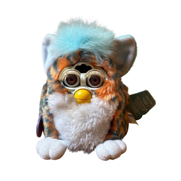 Tiger Electronics Other - Tiger Furby Babies Vintage 1999 Blue Turtle Leopard Print Orange Blue SIZE Small